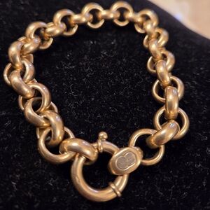 Heavy Solid 18k Gold Rolo Link Bracelet By UNOAERRE